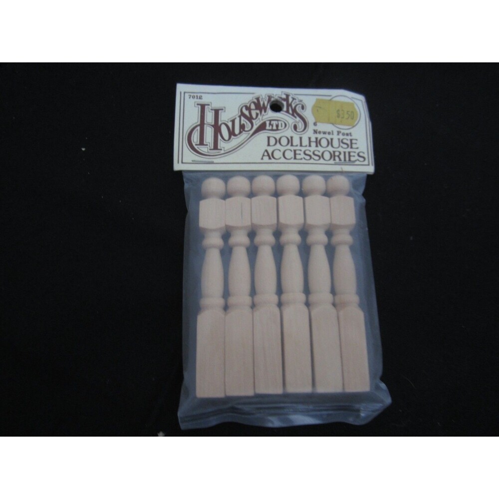 Vintage 1978 Houseworks LTD #7012 Dollhouse Newel Posts Wood Lot of 6 Sealed